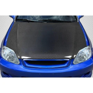 1999-2000 Honda Civic OEM Look Carbon Fiber Hood - image 1