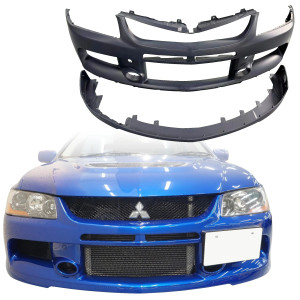 PP EVO9 Front Bumper w Lip Combo > Mitsubishi Evolution EVO8 EVO9 2003-2006 - image 1