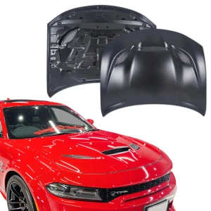 Steel SRT Hellcat 3-Scoop Hood > Dodge Charger 2015-2023 - image 1