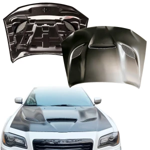Steel SRT Hellcat 3-Scoop Hood > Chrysler 300C 2015-2023 - image 1