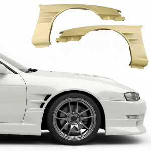 FRP WSQU Wide Body Fenders (front) > Nissan 240SX (S14) 1997-1998 - image 1
