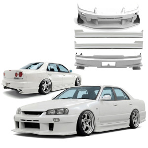 FRP URA GT Body Kit 6pc > Nissan Skyline (R34) GTT 1999-2004 > 4dr Sedan - image 1