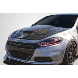 2013-2016 Dodge Dart Carbon Creations Hellcat Look Hood - 1 Piece - image 1