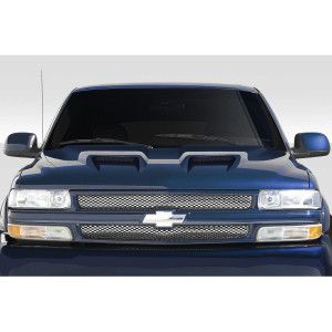 1999-2002 Chevrolet Silverado 2000-2006 Tahoe Suburban Duraflex Dual Ram Air Hood - 1 Piece - image 1