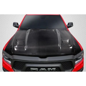 2019-2025 Dodge Ram Rebel Look Carbon Fiber Hood - image 1