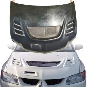 FRP GIAL Vented Hood > Mitsubishi Evolution EVO8 EVO9 2003-2006 - image 1