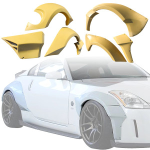 ModeloDrive FRP SDAS Wide Body Fender Flares Set 8pc > Nissan 350Z (Z33) 2003-2008 - image 1