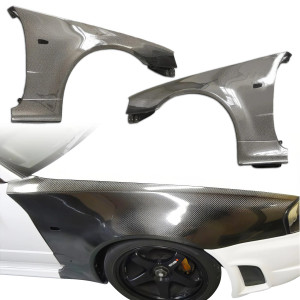 ModeloDrive Carbon Fiber NISM Z-Tune Fenders (front) > Nissan Skyline (R34) GTR 1999-2004 > 2dr Coupe - image 1