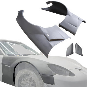 Carbon Fiber GT3-XL Wide Body Fenders (front) 4pc > Chevrolet Corvette (C6) 2005-2013 - image 1