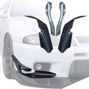 Carbon Fiber BORD Front Bumper Canards 4pc > Nissan Skyline (R33) GTR 1995-1998 - image 1