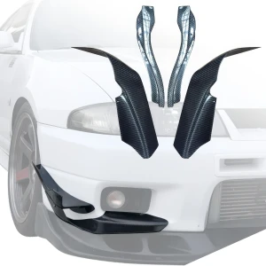 Carbon Fiber BORD Front Bumper Canards 4pc > Nissan Skyline (R33) GTR 1995-1998 - image 1