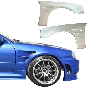 ModeloDrive FRP BSPO Wide Body 20mm Fenders (front) 2pc > Nissan Skyline (R34) GTR 1999-2004 - image 1