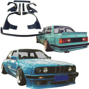 FRP TKYO Wide Body Kit w Wing 10pc > BMW 318i 1984-1992> 2dr Coupe - image 1