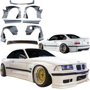 VSaero FRP TKYO Wide Body Kit 12pc w Wing > BMW 318i 325i (E36) 1992-1998 > 2dr Coupe - image 1
