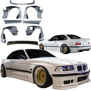 VSaero FRP TKYO Wide Body Kit 12pc w Wing > BMW 318i 325i (E36) 1992-1998 > 2dr Coupe - image 1