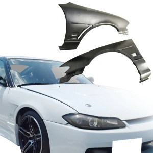 FRP MSPO S13.5 Conversion Fenders (front) > Nissan 240SX 1989-1994 > 2/3dr - image 1