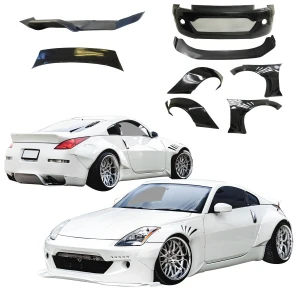 FRP TKYO Wide Body Kit w Wing 10pc > Nissan 350Z (Z33) 2003-2008 - image 1