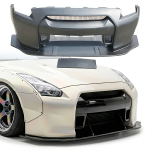 FRP LBPE v1 Wide Body Front Bumper w Lip > Nissan GT-R GTR (R35) 2009-2017 - image 1