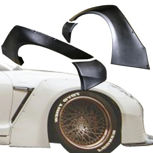 VSaero FRP LBPE v1 Wide Body Fender Flares (front) 4pc > Nissan GT-R GTR (R35) 2009-2017 - image 1