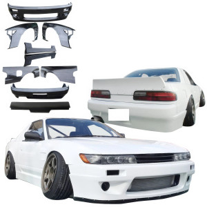 VSaero FRP TKYO v1 Wide Body Kit w Wing 10pc > Nissan Silvia (S13) 1989-1994 > 2dr Coupe - image 1