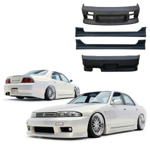 FRP MSPO Body Kit 4pc > Nissan Skyline (R33) GTS 1993-1995 > 4dr Sedan - image 1