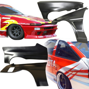 VSaero FRP JBLO Wide Body Fenders Set 4pc 20/40mm > Toyota Corolla (AE86) Trueno 1984-1987 > 3dr Hatch - image 1