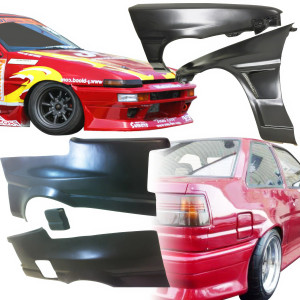 FRP JBLO Wide Body Fenders Set 4pc 20/40mm > Toyota Corolla (AE86) Trueno 1984-1987 > 2dr Coupe - image 1
