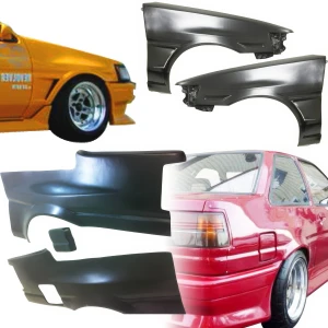 FRP JBLO Wide Body Fenders Set 4pc 20/40mm > Toyota Corolla (AE86) Levin 1984-1987 > 2dr Coupe - image 1
