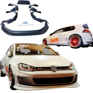 FRP TKYO Wide Body Kit w Wing 8pc > Volkswagen Golf MK7 2015-2018 - image 1