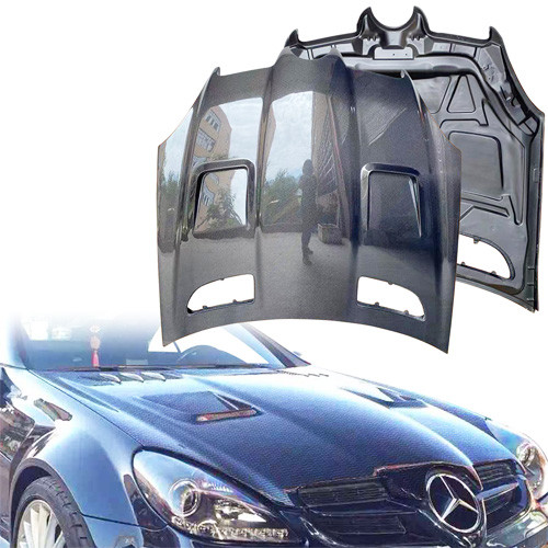 ModeloDrive Carbon Fiber BLK Series Hood > Mercedes-Benz SLK (R171) 2005-2011