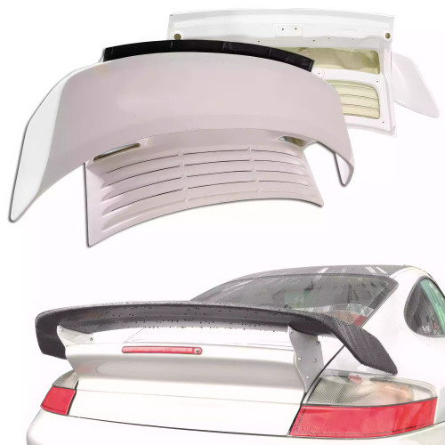 ModeloDrive FRP TART GT Turbo-only Engine Lid Trunk w Wing w Flap > Porsche 911 (996) 1999-2001 - image 1