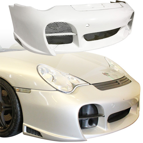 ModeloDrive Carbon Fiber TART GT Front Bumper w Lip Grille > Porsche 911 (996) 2002-2004