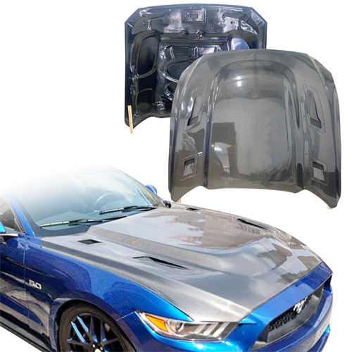 ModeloDrive Carbon Fiber SSH Cowl Hood > Ford Mustang 2015-2017 - image 1