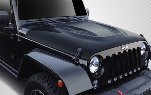 2007-2018 Jeep Wrangler Carbon Creations Power Dome Hood 1 Piece