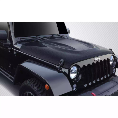 2007-2018 Jeep Wrangler Carbon Creations Power Dome Hood 1 Piece