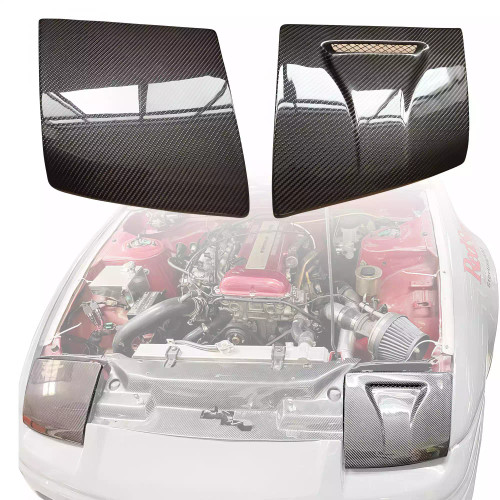 ModeloDrive Carbon Fiber NACA Single Vent Headlight Covers > Nissan 240SX 1989-1994 - image 1