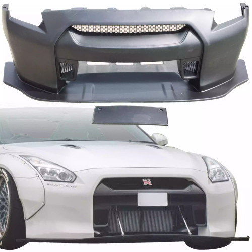 VSaero FRP LBPE v1 Wide Body Front Bumper w Lip > Nissan GT-R GTR R35 2009-2017 - image 1