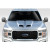 Universal Feed Dual Ram Air Hood Scoop - 1 Piece - image 1