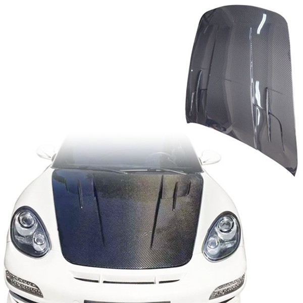 ModeloDrive Carbon Fiber MDES Hood Frunk (front) > Porsche Cayman (987) 2006-2012 - image 1
