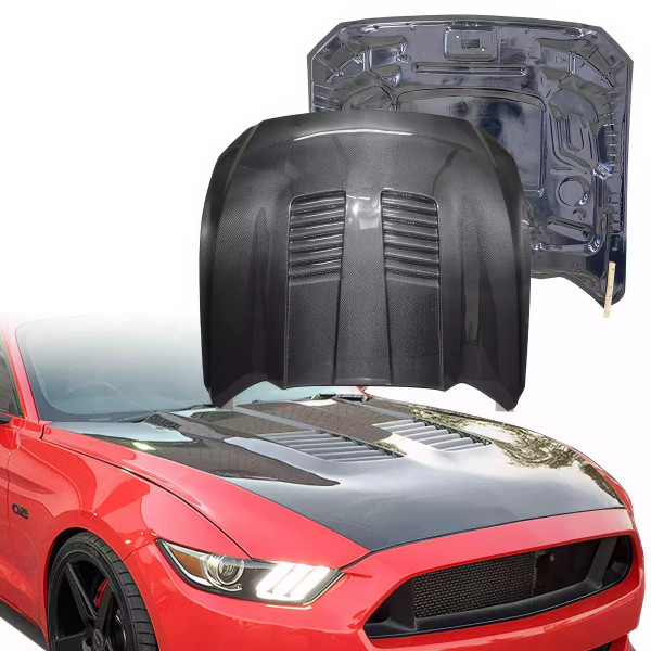 ModeloDrive Carbon Fiber CFY Hood > Ford Mustang 2015-2017 - image 1