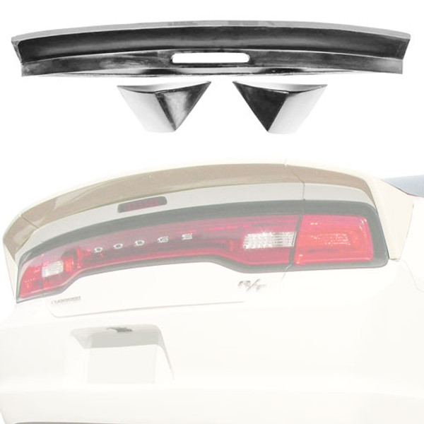KBD Urethane Premier Style 3pc Rear Wing Spoiler > Dodge Charger 2011-2014