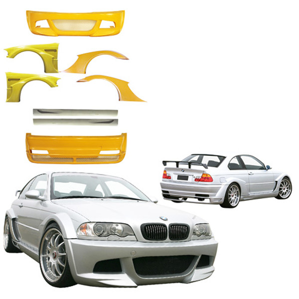 ModeloDrive FRP LDES Wide Body Kit 8pc > BMW 3-Series E46 1999-2005 > 2dr - image 1