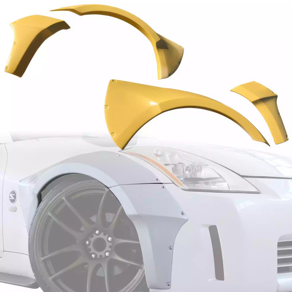 ModeloDrive FRP SDAS Wide Body 45mm Fender Flares (front) 4pc > Nissan 350Z Z33 2003-2005 - image 1