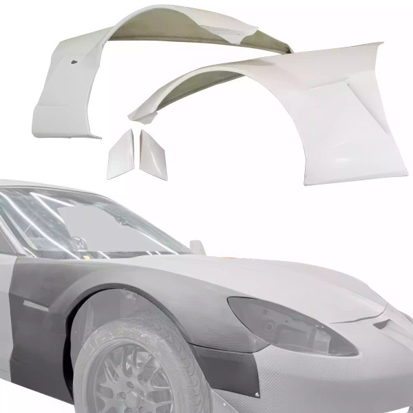 ModeloDrive FRP GT3-XL Wide Body Fenders (front) 4pc > Chevrolet Corvette C6 2005-2013 - image 1