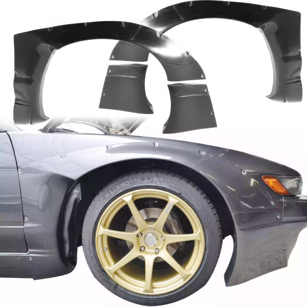 VSaero FRP TKYO v2 Wide Body 50mm Fender Flares (front) 4pc > Nissan Silvia S13 1989-1994 > 2dr Coupe - image 1