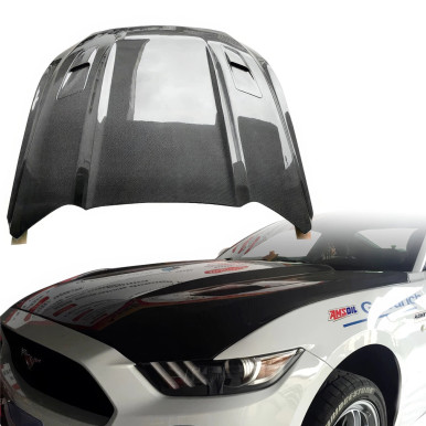 ModeloDrive Carbon Fiber GT Hood > Ford Mustang 2015-2017