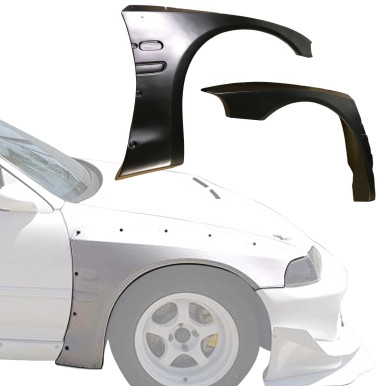 VSaero FRP TKYO Wide Body Fender Flares (front) 40mm for Honda Civic EG 1992-199