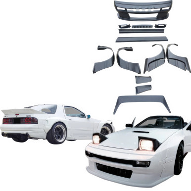 VSaero FRP TKYO Wide Body Smooth Kit w Wing for Mazda RX-7 (FC3S) 1986-1992