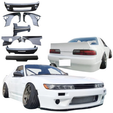 VSaero FRP TKYO v1 Wide Body Kit w Wing 10pc for Nissan Silvia (S13) 1989-1994 >
