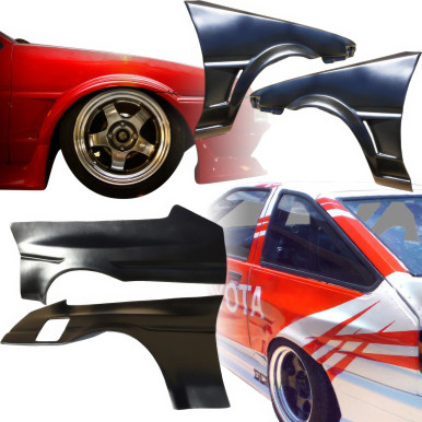 VSaero FRP ORI Wide Body Fenders Set 4pc 20/40mm for Toyota Corolla (AE86) Truen